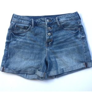 Old Navy | High waisted button fly jean shorts 6